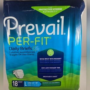 Prevail Per-Fit Daily Briefs Sz L 45"- 58" Max Absorbency Disposable Underwear